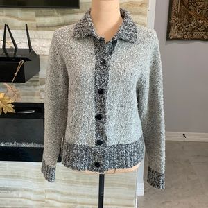 Kamali Two Tone Chunky Button Up Sweater. Size L‎ (806)